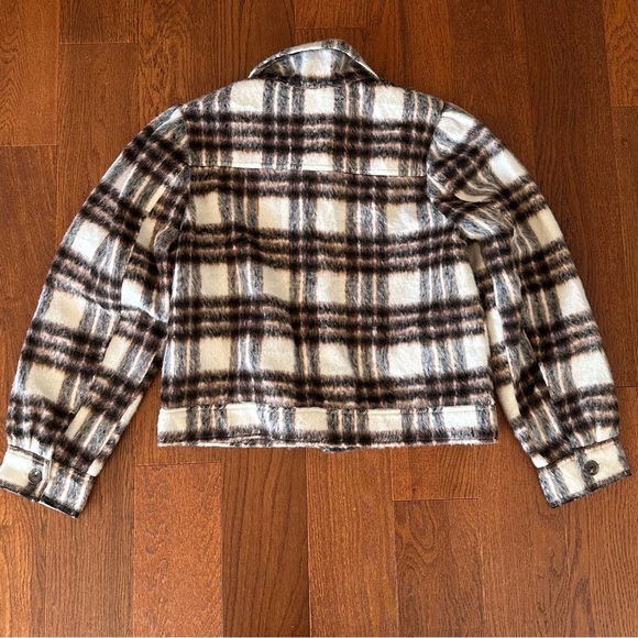 Gap Short Plaid Shacket in Brazen Brown size L NWT - Picture 9 of 14
